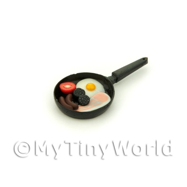 MyTinyWorld Dolls House Miniature Small Black Metal Frying Pan