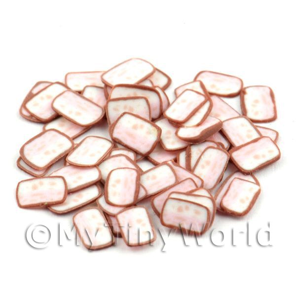 1/12 Scale Dolls House Miniatures  | 50 Chocolate Covered Nougat Slices - Nail Art (11NS36)