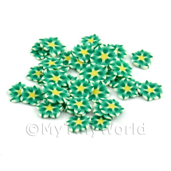 1/12 Scale Dolls House Miniatures  | 50 Green Flower Cane Slices - Nail Art (DNS89)