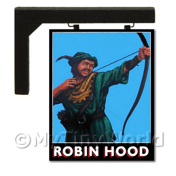 1/12 Scale Dolls House Miniatures  | Wall Mounted Dolls House Pub / Tavern Sign - Robin Hood