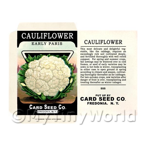 Dolls House Miniature Paris Cauliflower Seed Packet With A Stick 