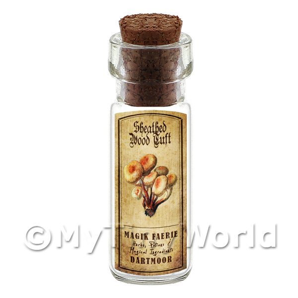 1/12 Scale Dolls House Miniatures  | Dolls House Apothecary Sheathed Woodtuft Fungi Bottle And Colour Label