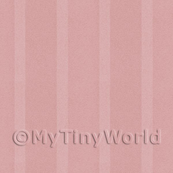 1/12 Scale Dolls House Miniatures  | Dolls House Miniature Thick Deep Rose Striped Wallpaper