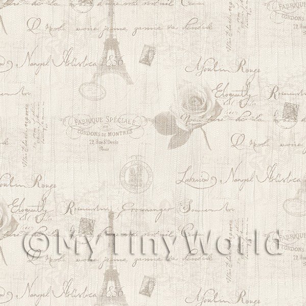Dolls House Wallpaper - Pack of 5 Dolls House Light Grey Vintage French Themed Wallpaper Sheets | Product Code 17139 | Price From Dolls House Wallpaper - Pack of 5 Dolls House Light Grey Vintage French Themed Wallpaper Sheets | Product Code 17139 | Price From