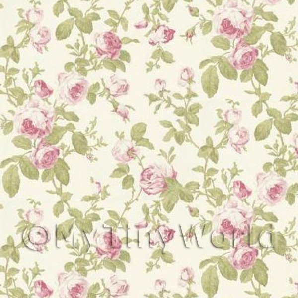 Dolls House Wallpaper - Pack of 5 Dolls House Pink Vintage Trailing Rose Wallpaper Sheets | Product Code 17123 | Price From Dolls House Wallpaper - Pack of 5 Dolls House Pink Vintage Trailing Rose Wallpaper Sheets | Product Code 17123 | Price From