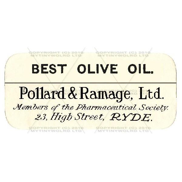 1/12 Scale Dolls House Miniatures  | Best Olive Oil Miniature Apothecary Label