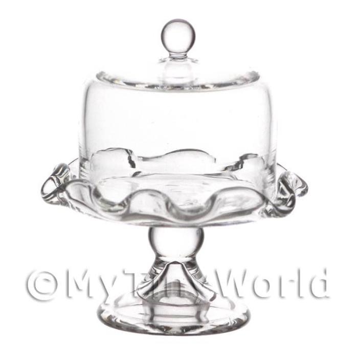 Dolls House Miniature Handmade Glass Raised Cake Stand