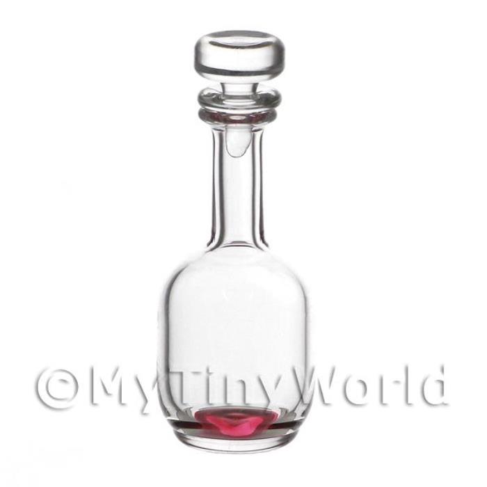 Dolls House Miniature Handmade Red Based Glass Decanter