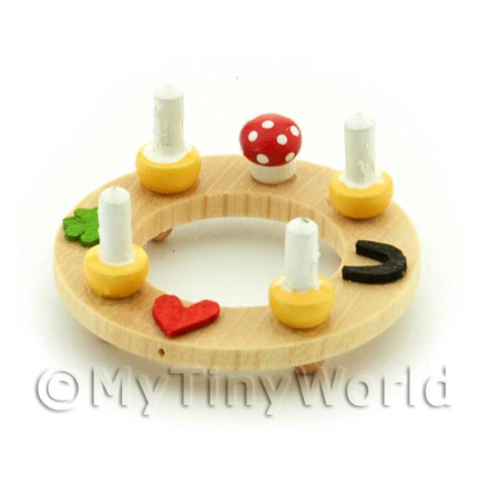 Dolls House Miniature Garland With Candles And Charms