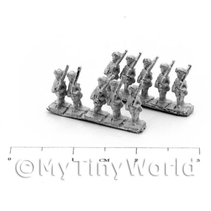 10 Dolls House Miniature Unpainted Metal Indian Infantry Marching