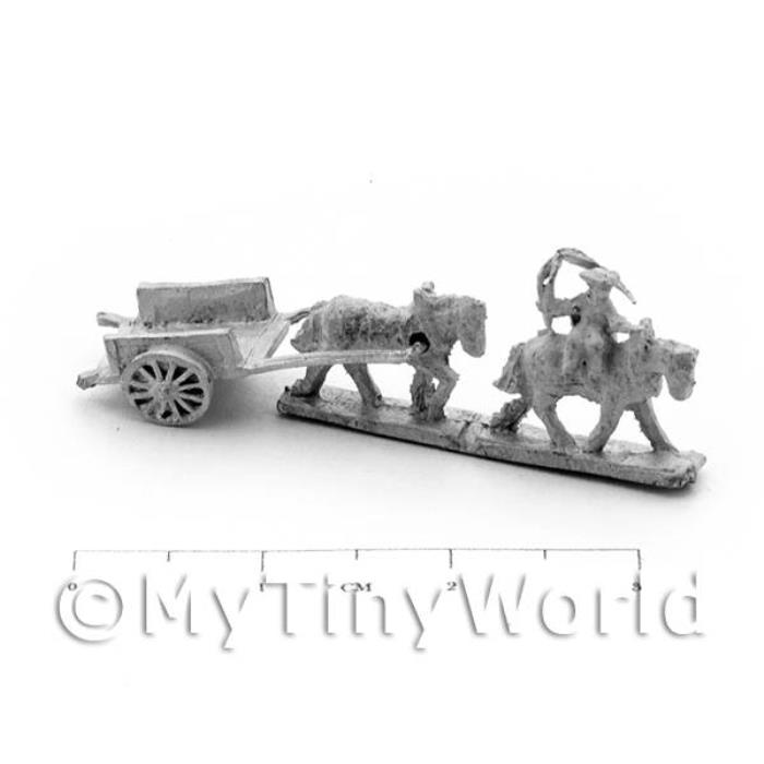 Dolls House Metal Marlburian Wagon and Horses
