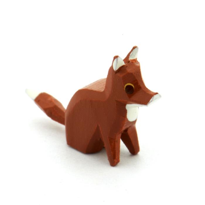 Handmade German Wood Sitting Fox