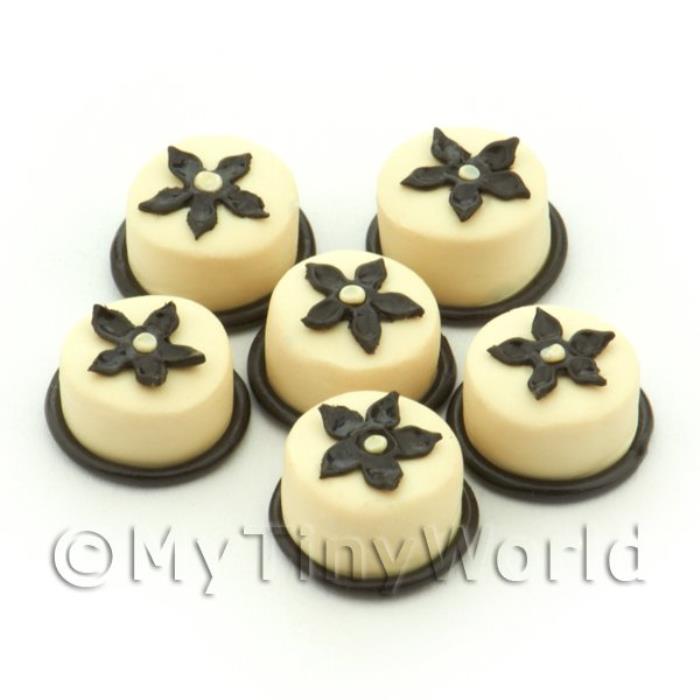 Handmade round White And Dark Chocolate Flower Bead - Jewellery