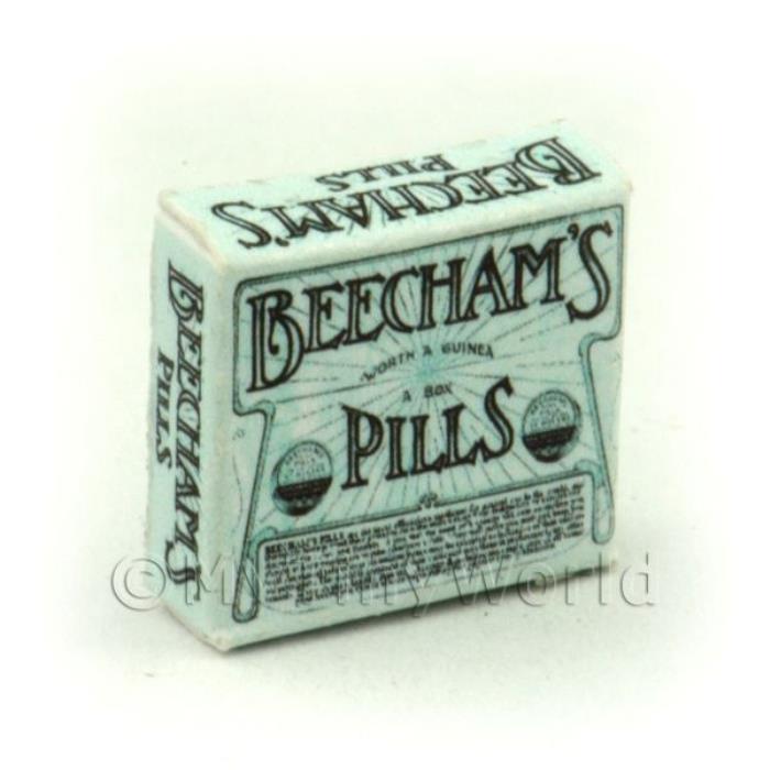 Dolls House Miniature Green Victorian Beechams Pills Box