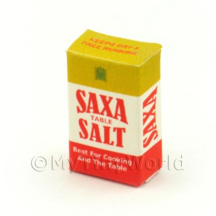 Dolls House Miniature 1950s Saxa Salt Box