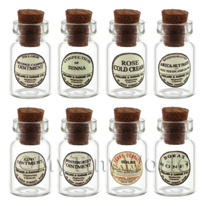 Set of 8 Glass Ointment Jars (Style 1)