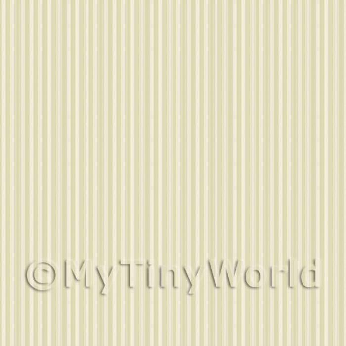 Dolls House Miniature Sage Green Thin Striped Wallpaper