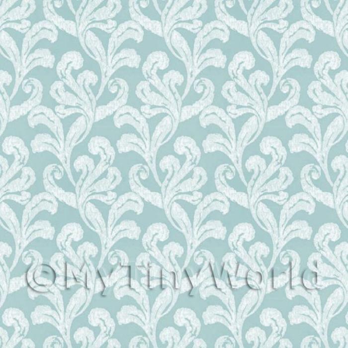 Dolls House Miniature Pale Green Furled Leaf Wallpaper