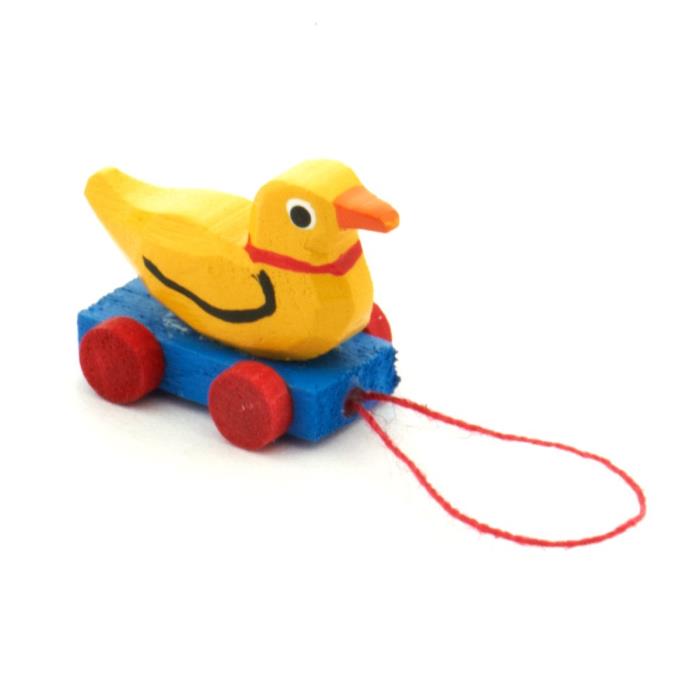 Handmade German Wood Duck Pull-a-long toy
