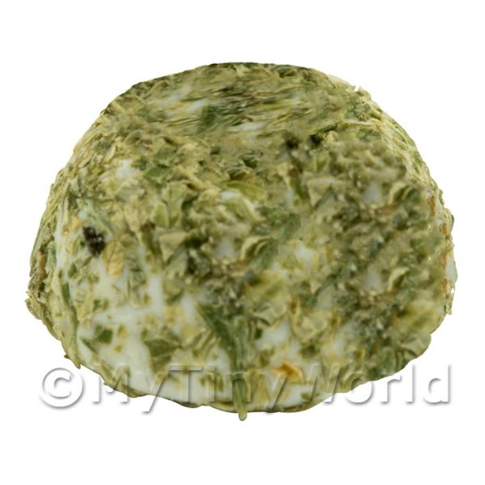 Dolls House Miniature Handmade Whole Herb Coated Caprino Cheese (Round)