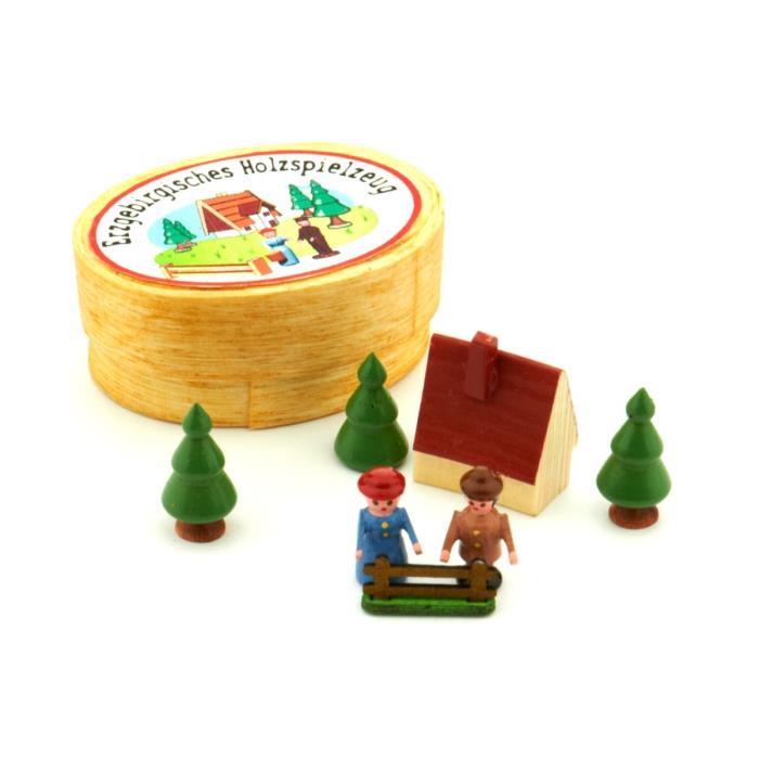 Handmade German Wood House and People Set (Boxed)