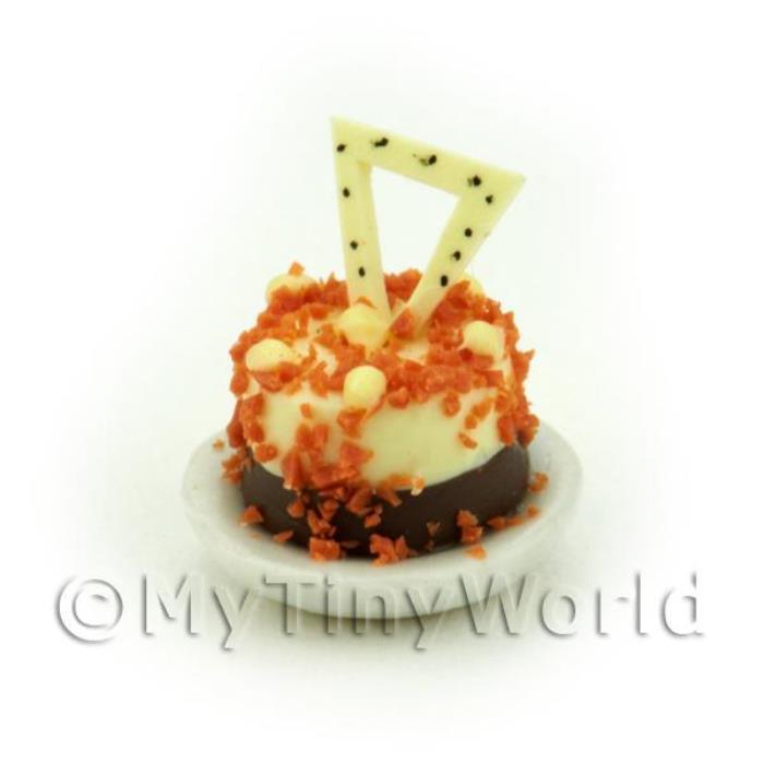 Dolls House Miniature White And Dark Chocolate Pudding
