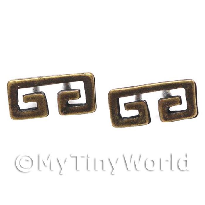 2x Dolls House Miniature Ornate Brass Spiral Drawer Pulls