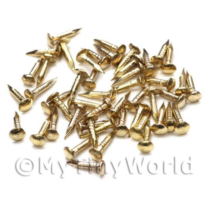 Pack of 50 Dolls House Miniature 1:12th Scale Brass Nails