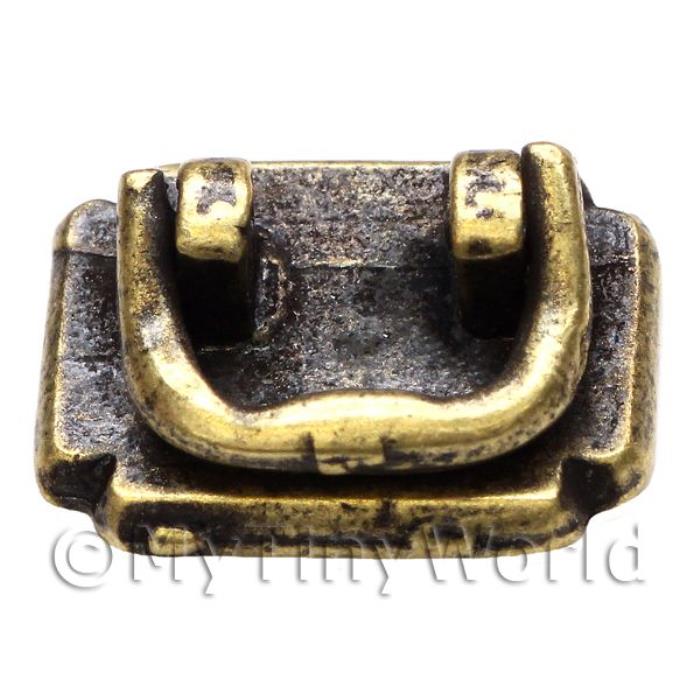 Dolls House Miniature 1:12th Scale Antique Brass Oblong Drop Handle
