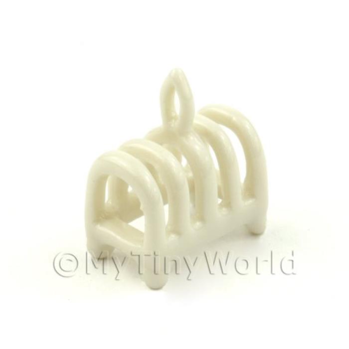  Dolls House Miniature White Ceramic Toast Rack
