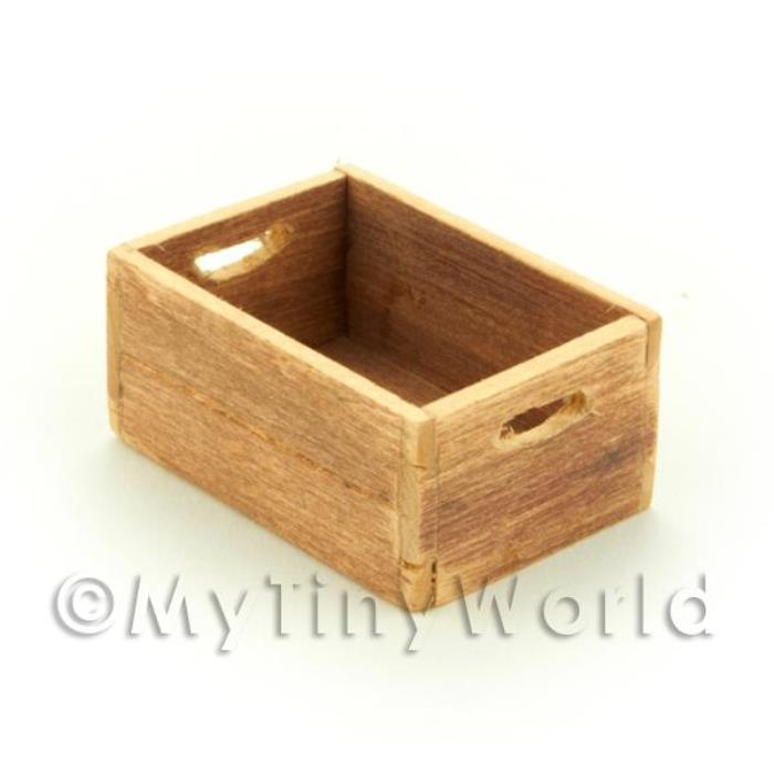 Dolls House Miniature Aged Wood Medium Bottle Crate