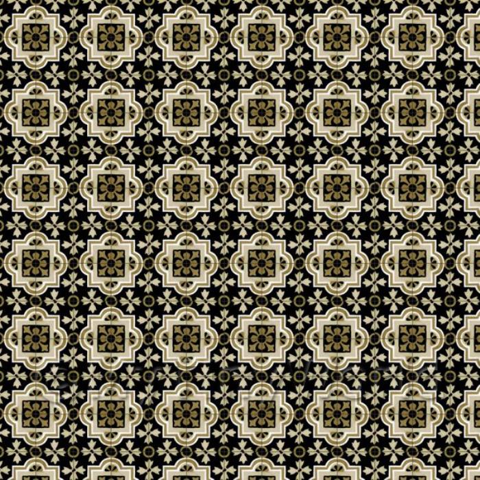 Miniature Shades Of Brown And Black Ornate Pattern Tile Sheet