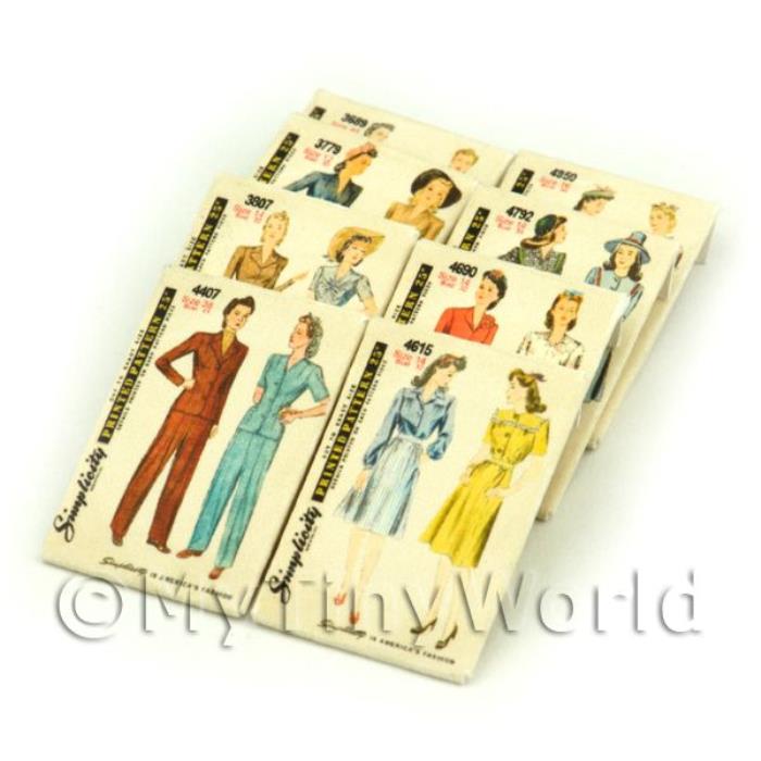 8 Miniature Simplicity Dress Pattern Packets (DPPS05)