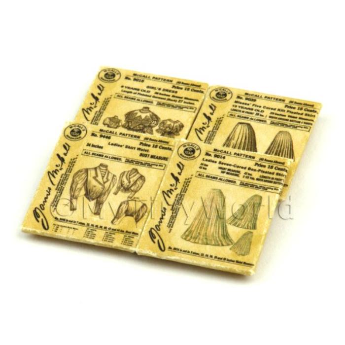 4 Mini Victorian Dress Pattern Packets (VDPS02)