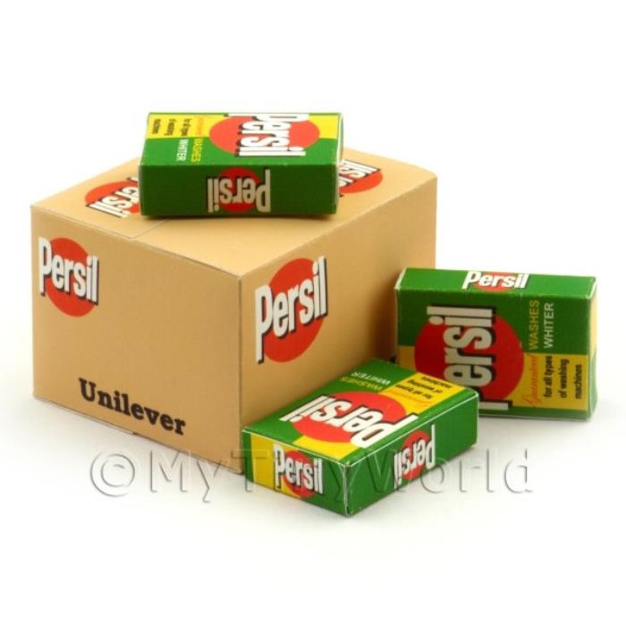 Dolls House Miniature Persil Shop Stock Box And 3 Loose Boxes