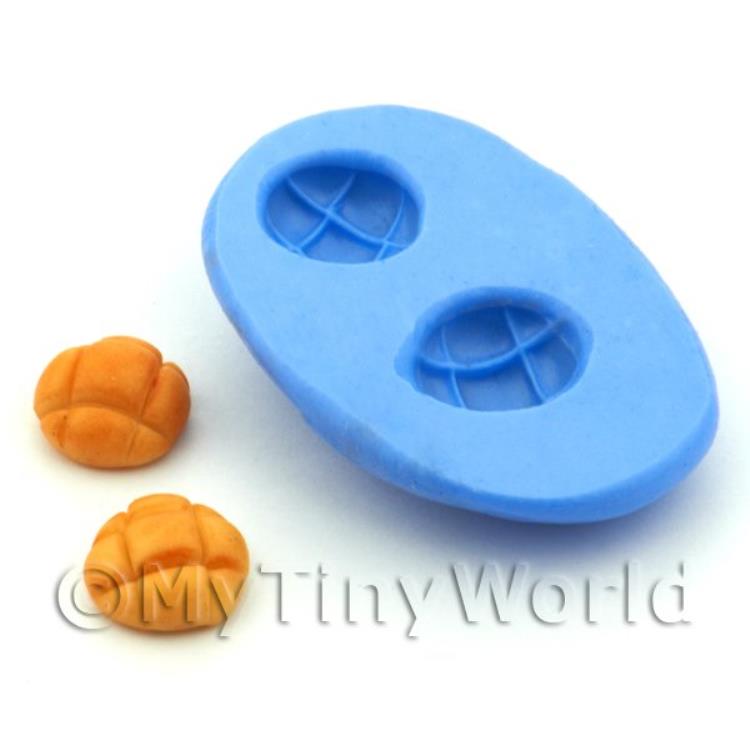 Dolls House Miniature Patterned Bread Roll Silicone Mould