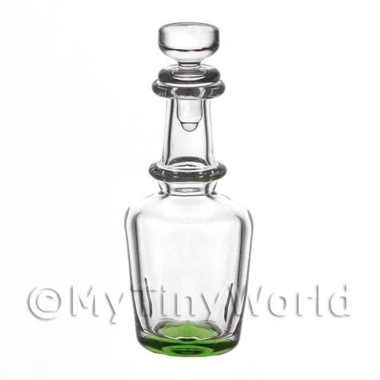 Dolls House Miniature Handmade Green Based Glass Decanter