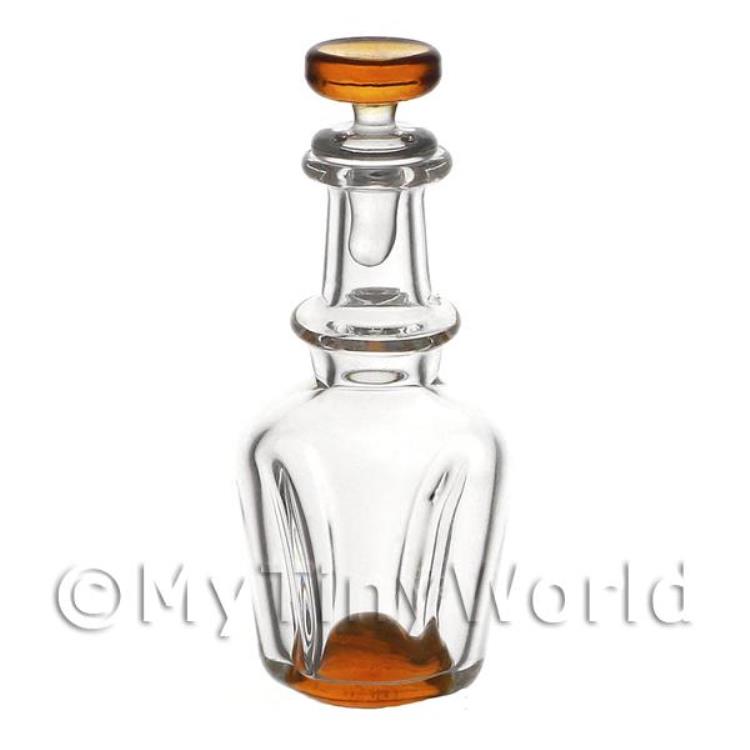 Dolls House Miniature Handmade Orange Based Glass Decanter