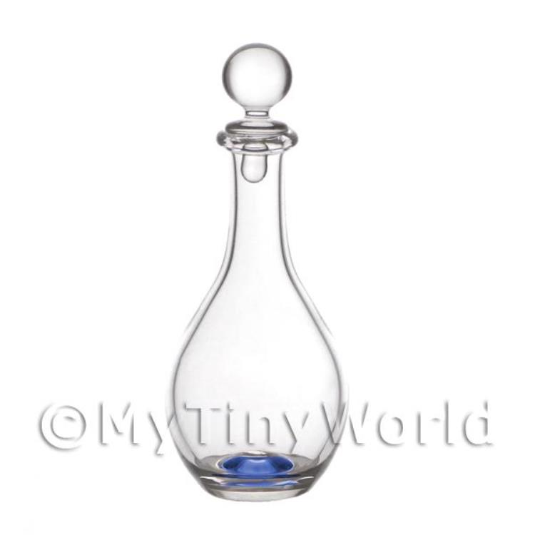 Dolls House Miniature Handmade Blue Based Curved Decanter