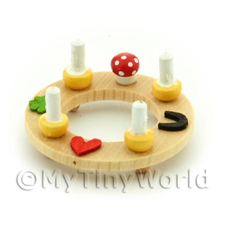 Dolls House Miniature Garland With Candles And Charms