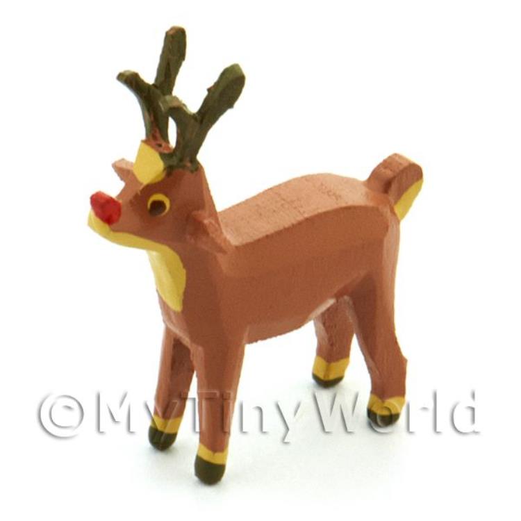 German Dolls House Miniature Rudolf Red Nosed Reindeer