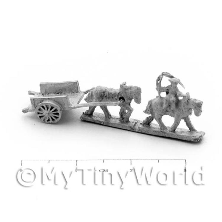 Dolls House Metal Marlburian Wagon and Horses