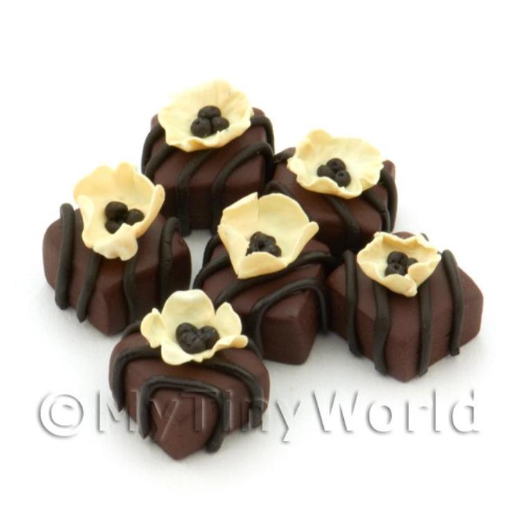 Handmade Square Milk Chocolate Flower Bead - Jewellery