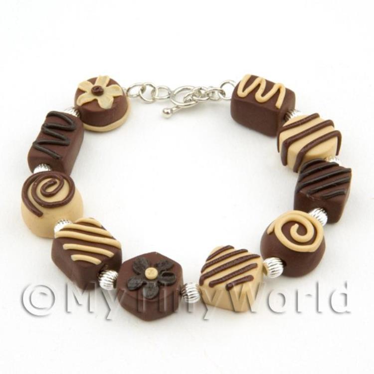 Handmade Stirling Silver And Chocolate Bracelet