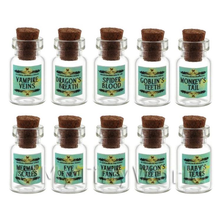 Set of 8 Glass Magic Witches Jars Set 2/7
