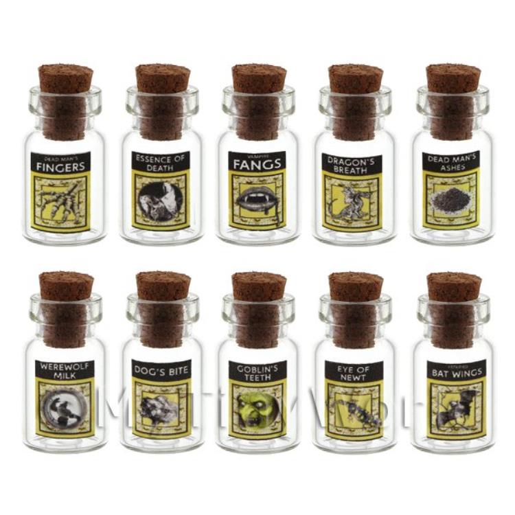 Set of 8 Glass Magic Witches Jars Set 3/7