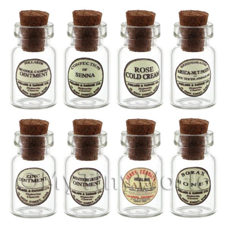 Set of 8 Glass Ointment Jars (Style 1)