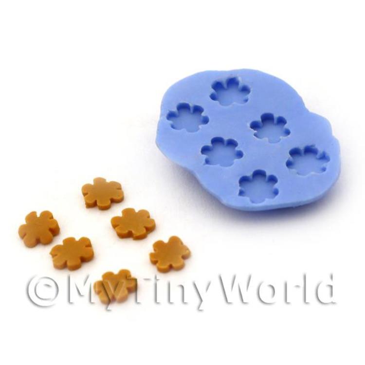 Dolls House Miniature 6 Piece Flower Biscuit Silicone Mould