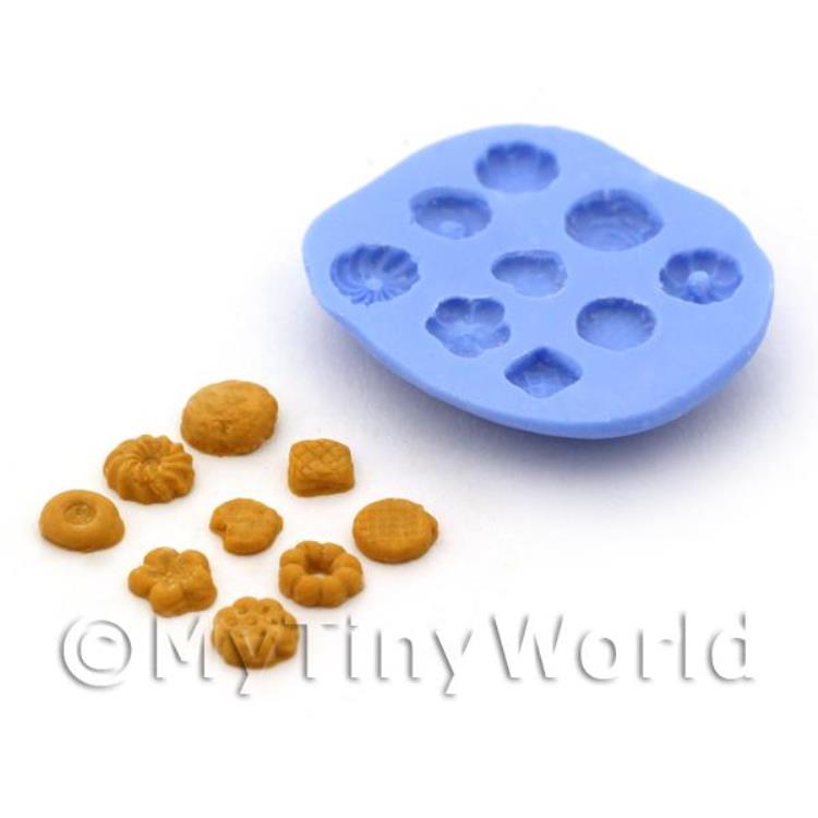 Dolls House Miniature 9 Piece Shortbread Biscuit Silicone Mould