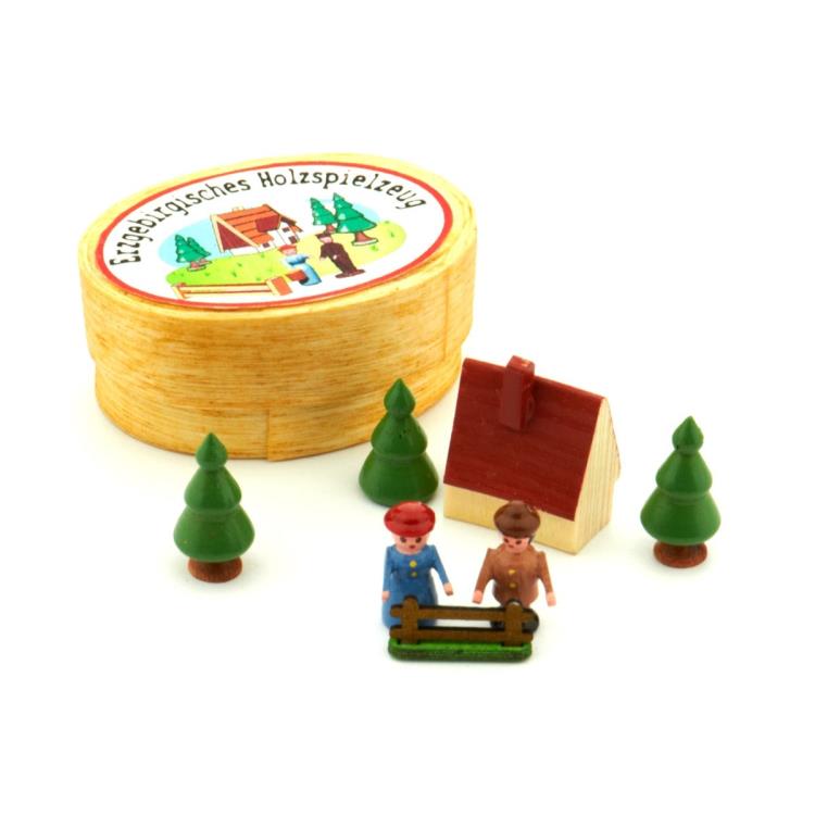 Handmade German Wood House and People Set (Boxed)